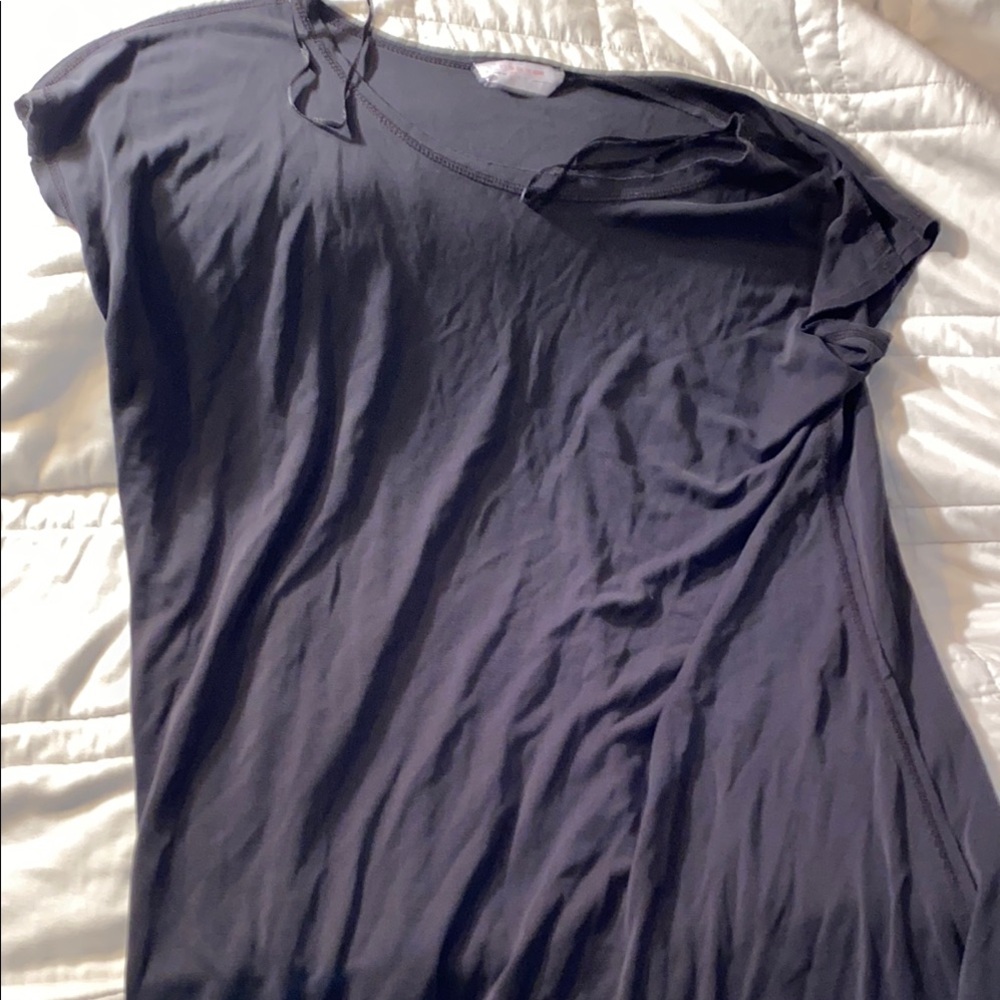 Black Short Sleeve Relaxed Midi Dress